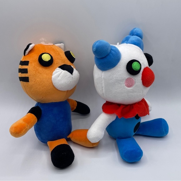 Roblox Piggy Game Plush Tiger Clown Lot Of 2 Tigry Clowny Stuffed Animal 9 inch - Picture 2 of 6